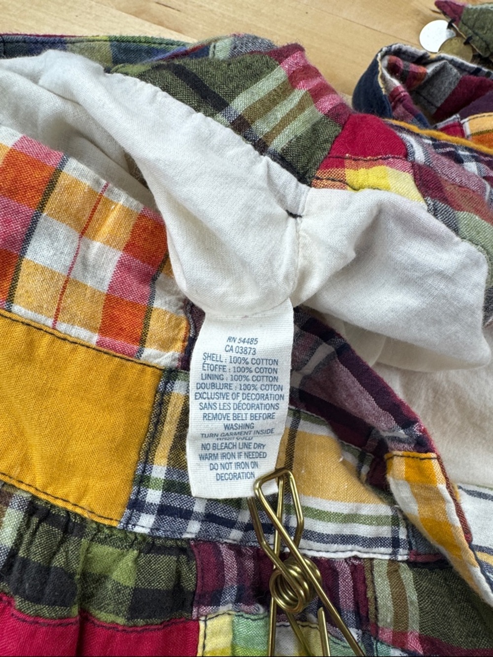 American Eagle Madras Plaid Patchwork Balloon Skirt Bubble Hem w/ Belt Size 6 - Picture 7 of 9